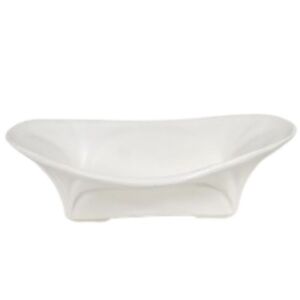 McCoy Pottery USA Elegant White Ceramic Low Planter Dish Floraline Series #520